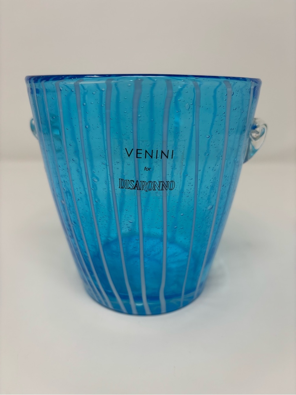 Vintage MCM Venini for Disaronno Blue Glass Ice Bucket